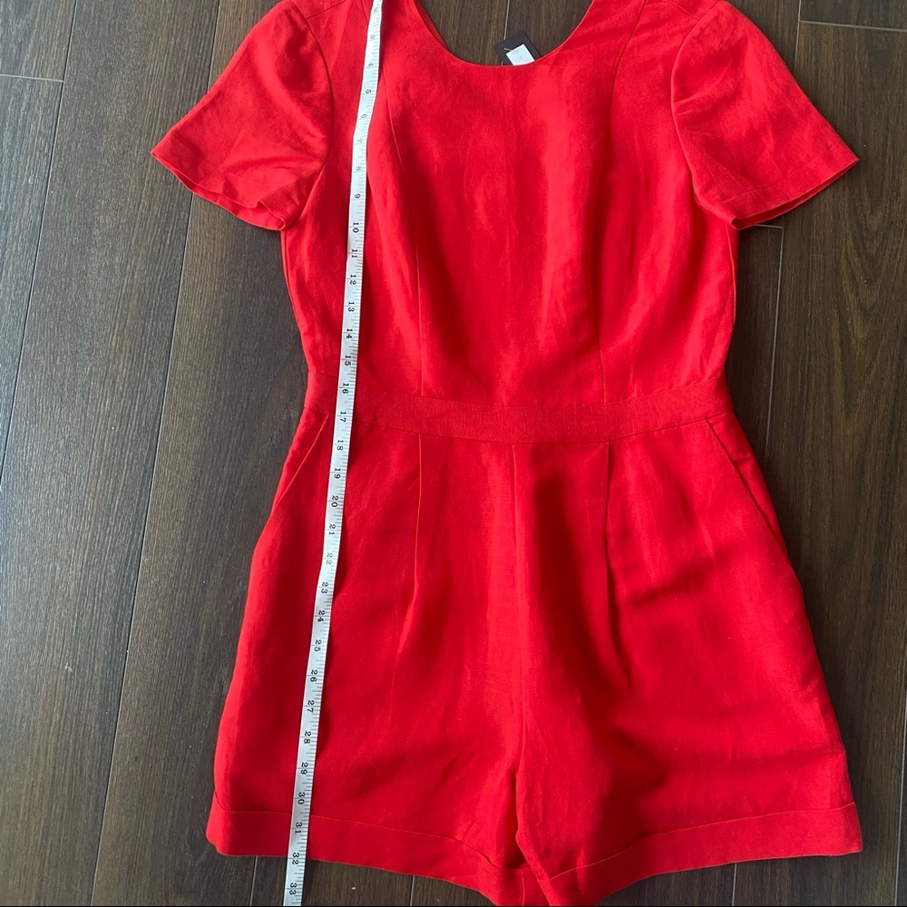 RED LINEN ROMPER - Picture 13 of 16